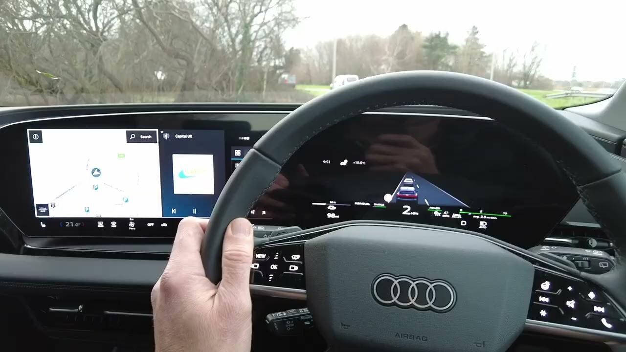 Audi Q6 etron UK, Lane Keep Assist and HUD