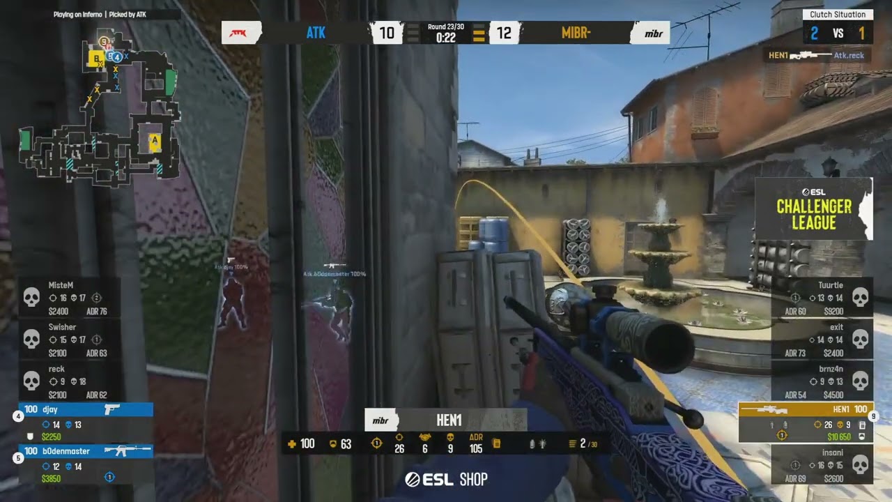 HEN1 clutch de campe&atilde;o - MIBR vs ATK | ESL Challenger