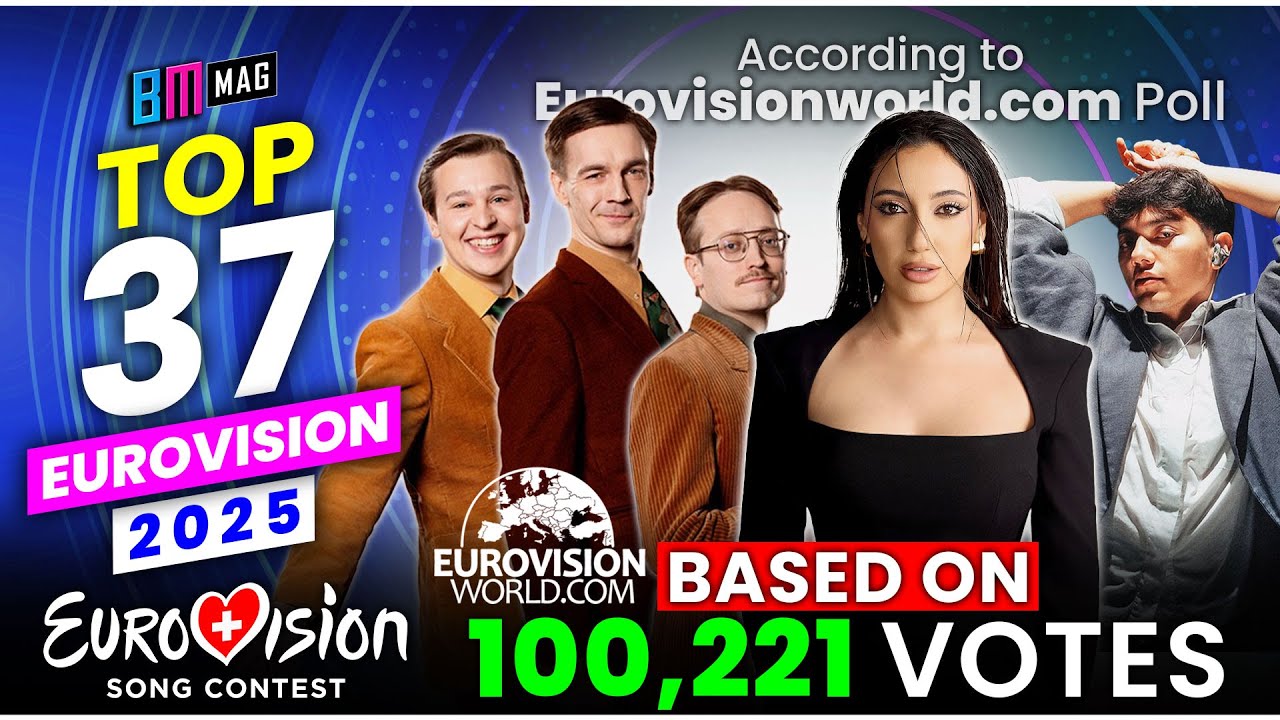 TOP 37 - Based on 100,221 Votes - Eurovisionworld Poll - Eurovision Song Contest 2025