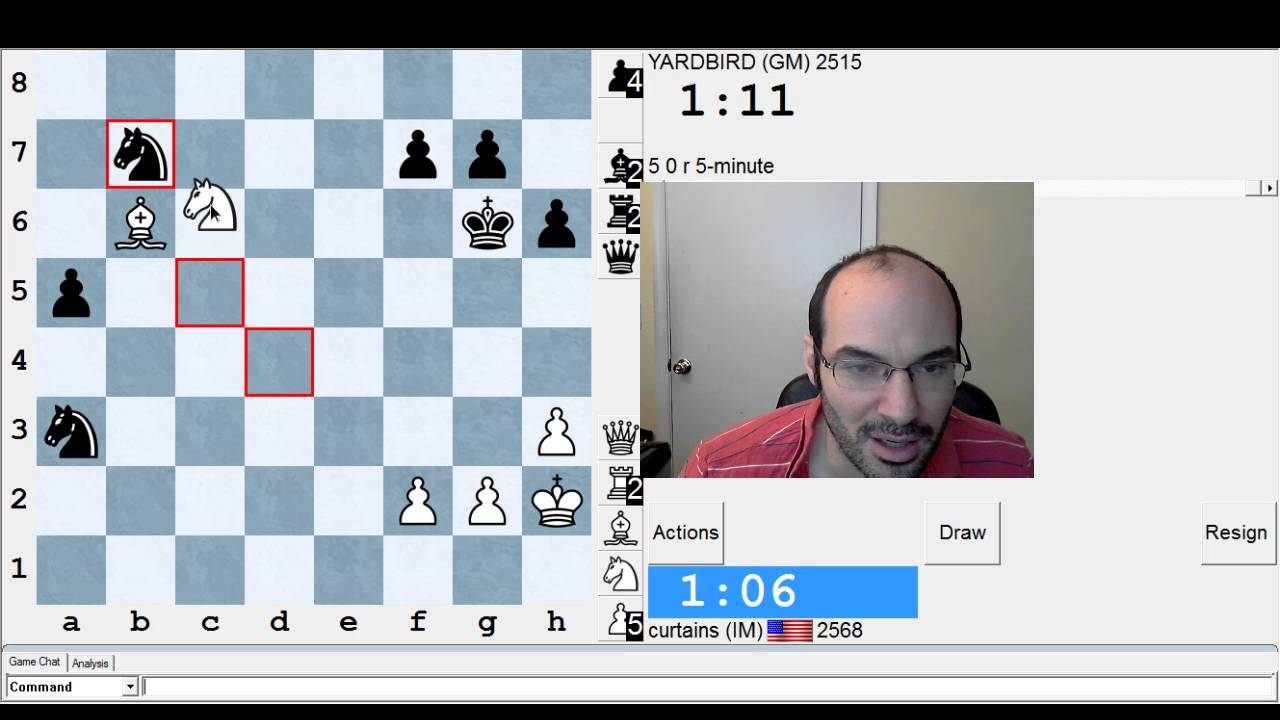 5 minute chess #593: IM Greg Shahade vs GM Eric Lobron
