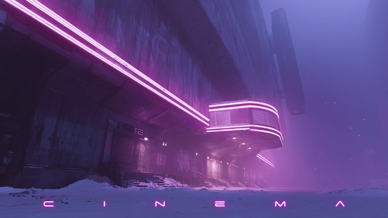 CINEMA: Dreamy Blade Runner Ambience | Snowy Cyberpunk Ambient Music | Deep Relaxation & Focus | 4K