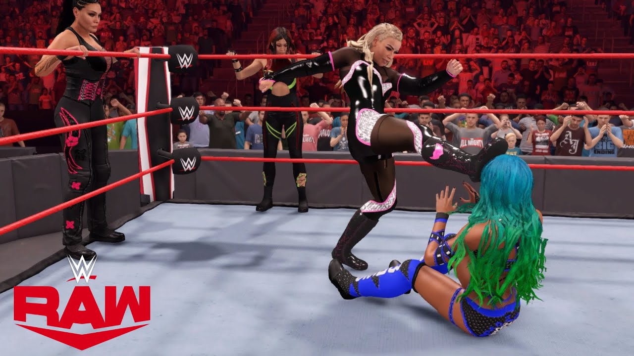 WWE 2K22 RAW BIANCA BELAIR,NAOMI & SASHA BANKS VS IO SHIRAI,NATALYA & TAMINA