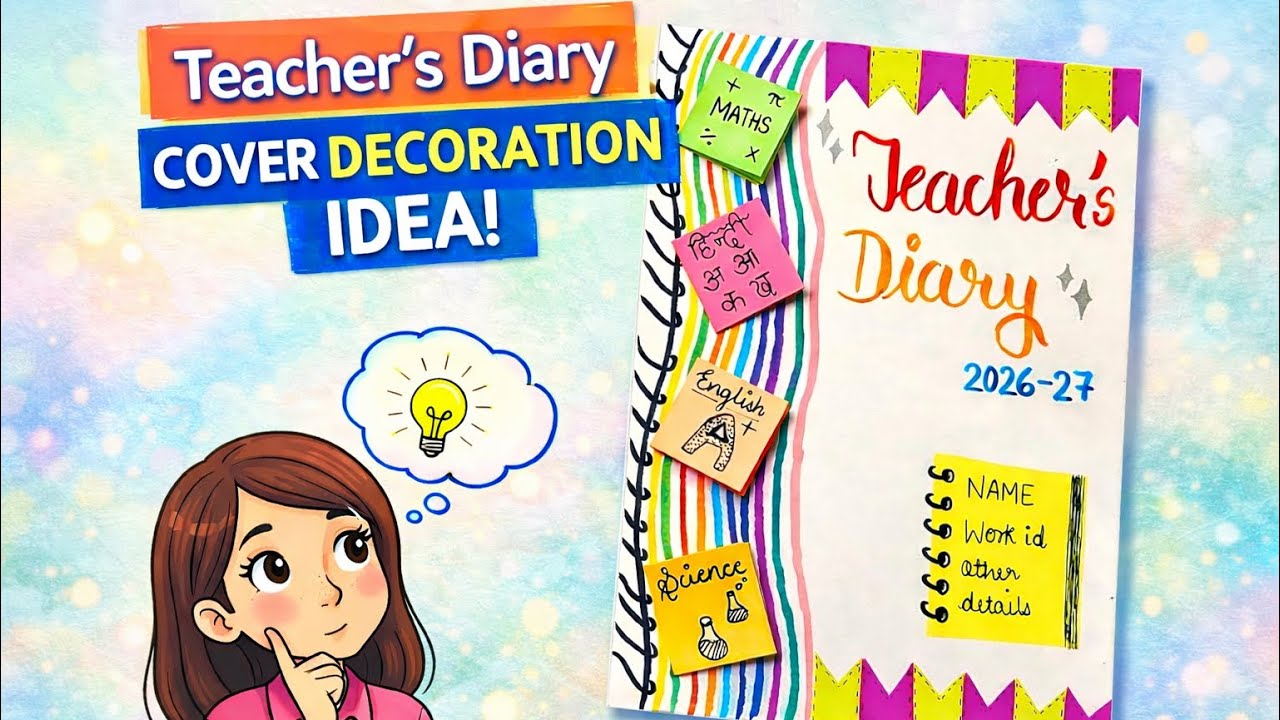 Beautiful Teacher’s Diary Cover Design 2026 | Super Easy & Creative DIY Diary Cover for Teachers