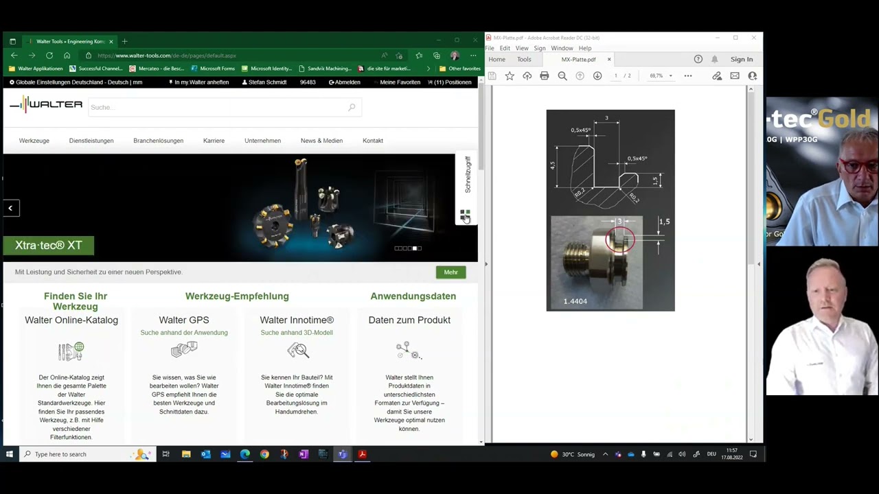 Walter Tools Xpress Video MX Radialstechen und Vollprofil Gewinde