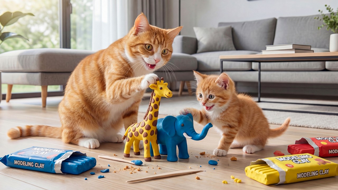 🛒🐱 Mom Cat & Kittens Go Grocery Shopping and Make Their Favorite Cute Animal Treats
