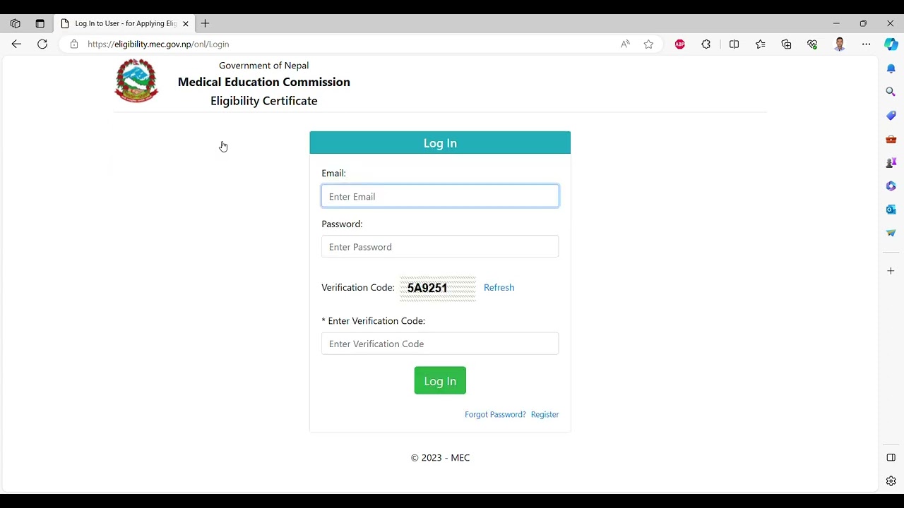 MEC Eligibility Certificate | Eligibility Instruction | Eligibility Certificate Online Application