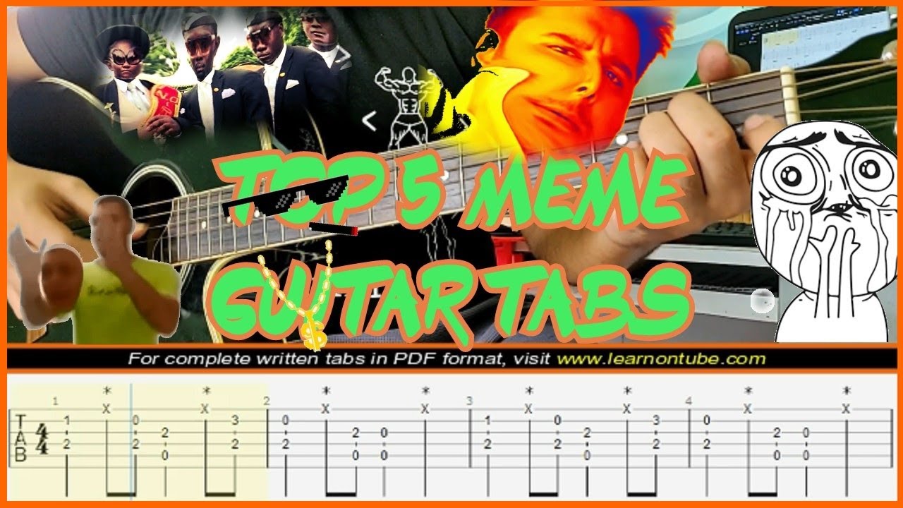 Top 5 Meme Songs Guitar Tabs Lesson | Thug Life | Coffin Dance | Buttercup Guitar Tutorial
