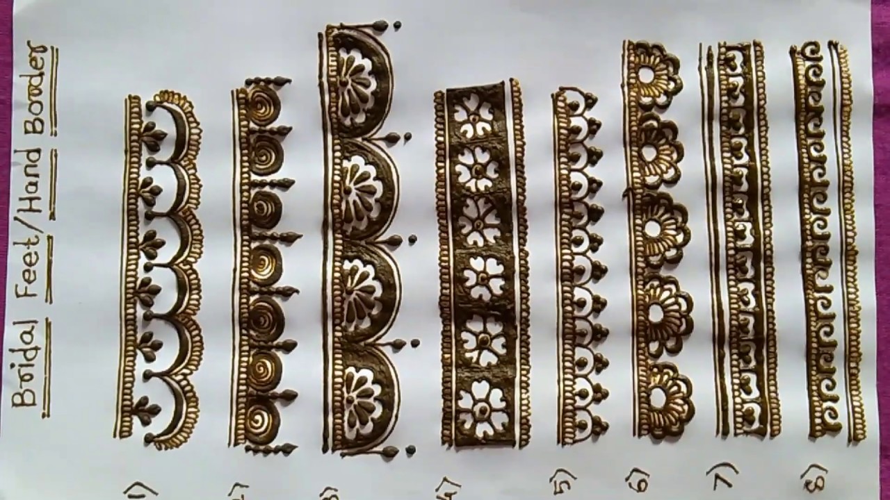 Beginners mehndi :- practice easy bridal hand and feet borders mehndi design