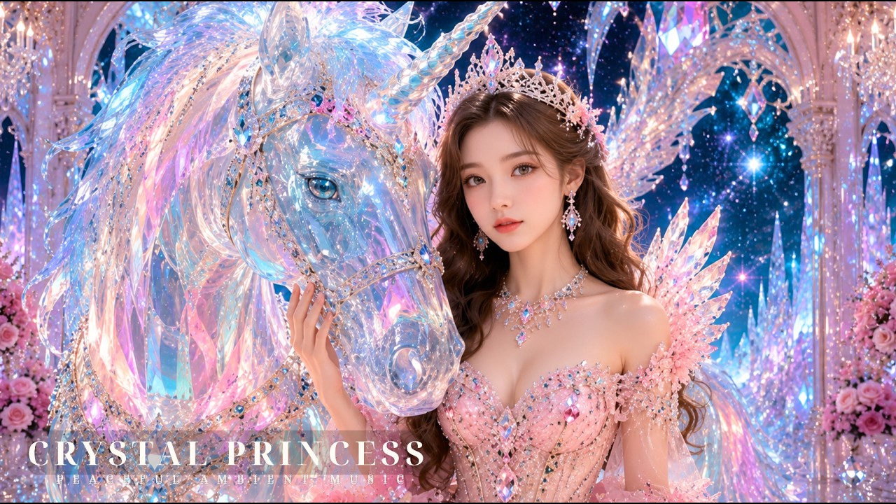 Crystal Princess in the Palace of Light 4K | Fantasy World of Sweet Dreams & Relaxing Ambient Music