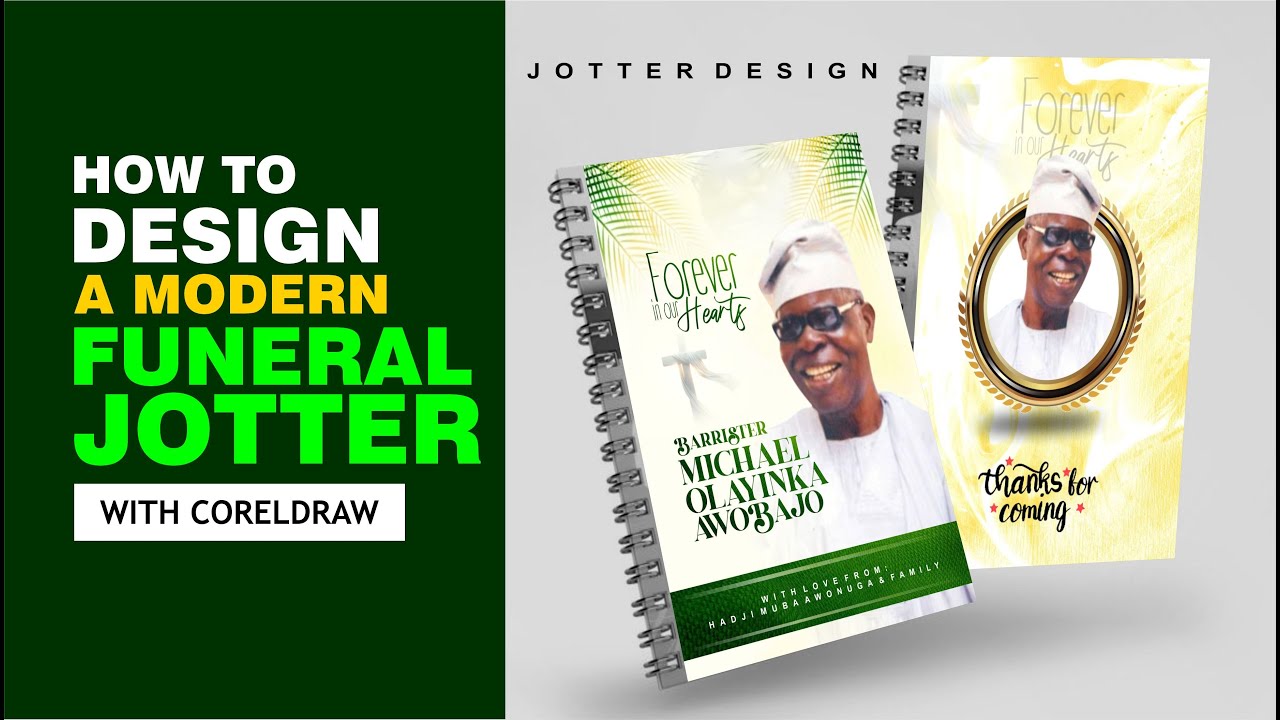 Design a Modern Funeral Jotter in CorelDRAW