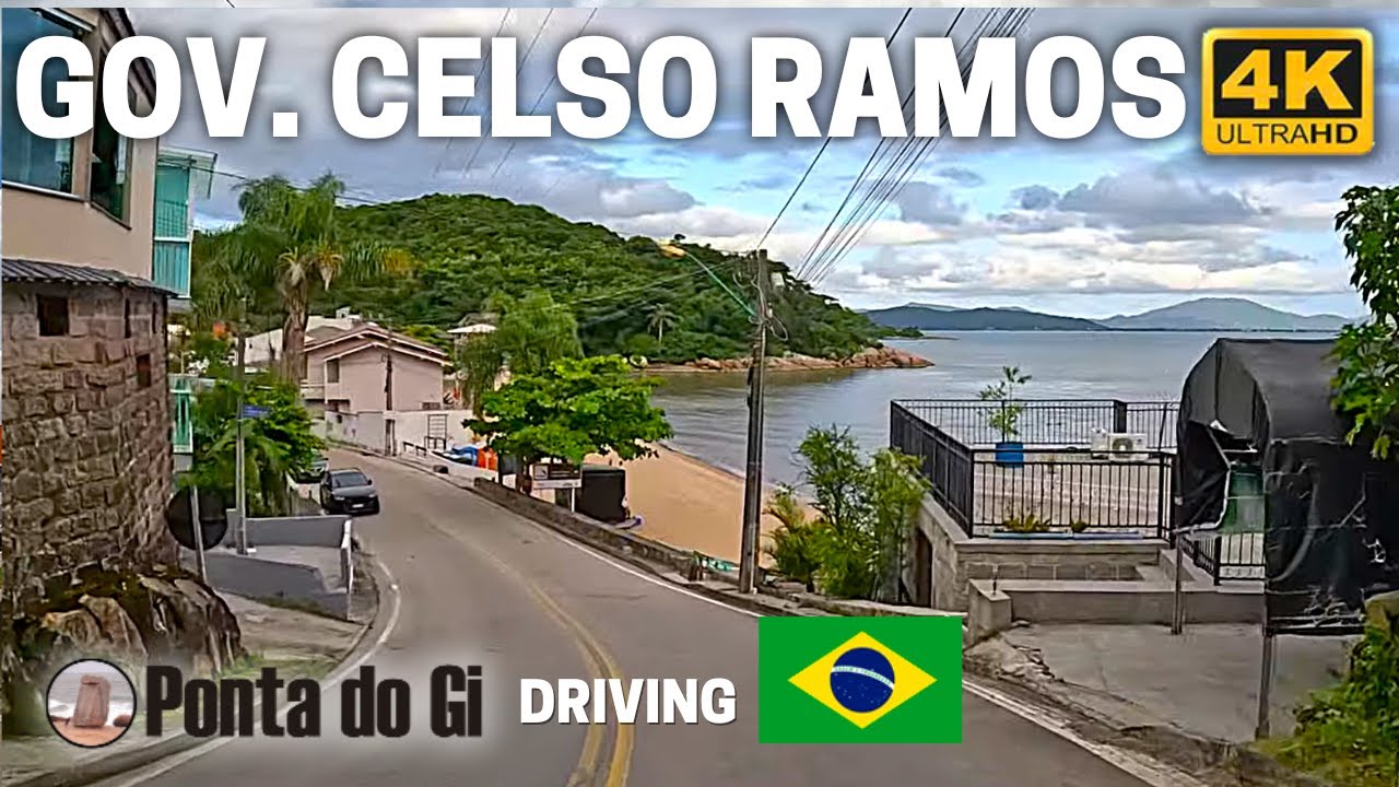 GOV. CELSO RAMOS 4k #driving TOUR DESLUMBRANTES CAMINOS de BRASIL - MAR Y SIERRAS de SANTA CATARINA 