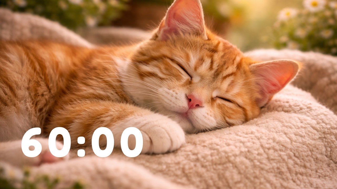 Ginger Cat Timer 🧡  60  Minute Sleep or  Work