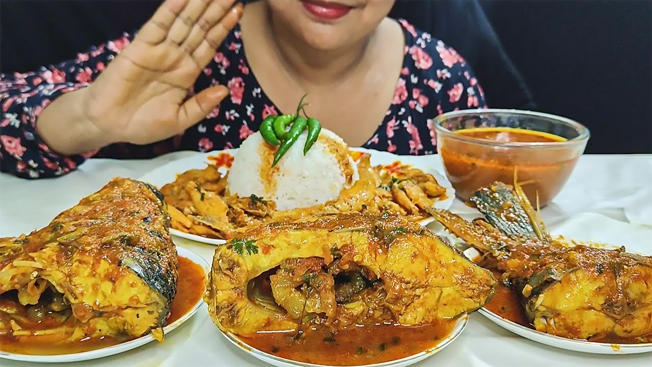 TALABIYA FISH CURRY EATING WITH RICE | INDIAN FISH EATING ASMR | MUKBANG