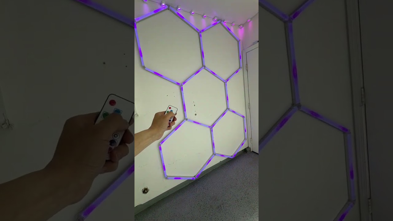 ALL COLOR MODES on RGB Hexagon Garage Lights! #hexagonlights  #garagelights #garage #GarageLighting