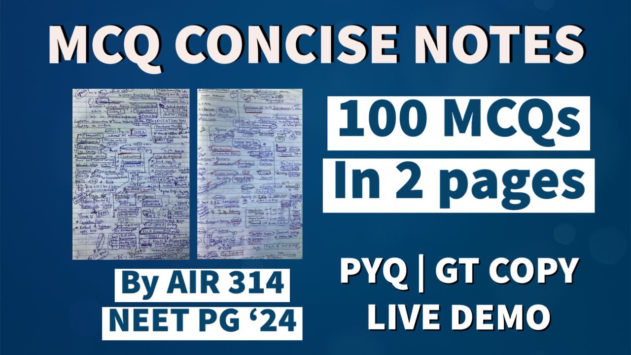 Как сделать краткие заметки MCQ по PYQ GTs для повышения ранга в NEET PG INI CET #neetpg#inicet