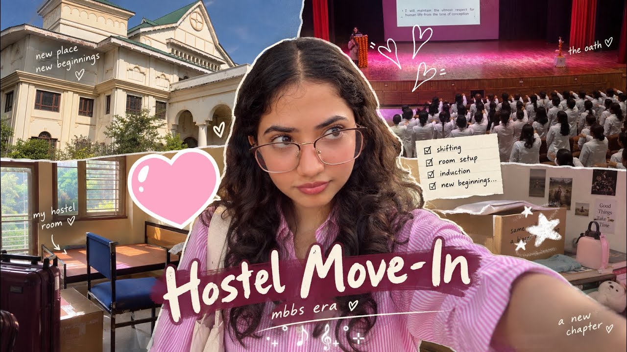I MOVED INTO MY MBBS HOSTEL 🥹| MBBS Hostel Move-In Vlog + OATH CEREMONY | Medical College Life🌷✨
