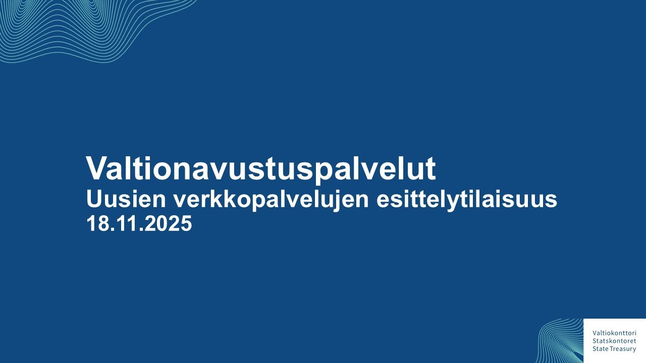 Valtionavustuspalveluiden esittelytilaisuus 18.11.2025