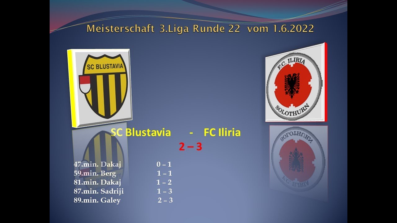 1,Mannschaft Meisterschaft 3.Liga SC Blustavia - FC Iliria