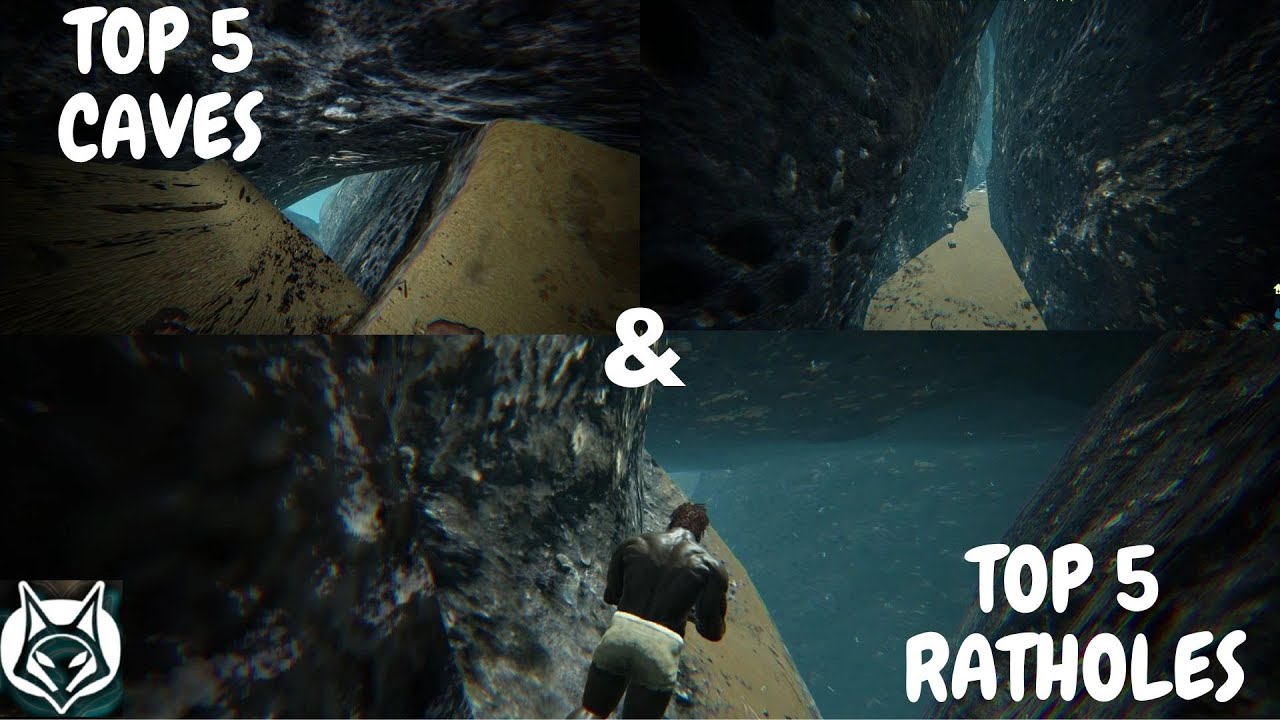 ARK|LOST ISLAND|TOP 5 UNDERWATER CAVES & TOP 5 UNDERWATER RATHOLES