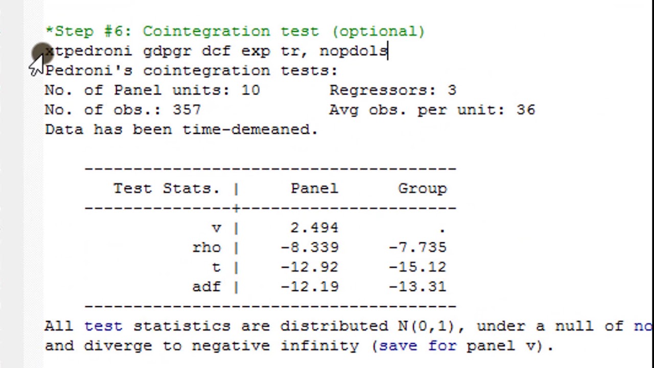 (Stata13): Панельные оценки ARDL (шаги с 5 по 7) #ardl #paneldata #pedronitest #panelardl