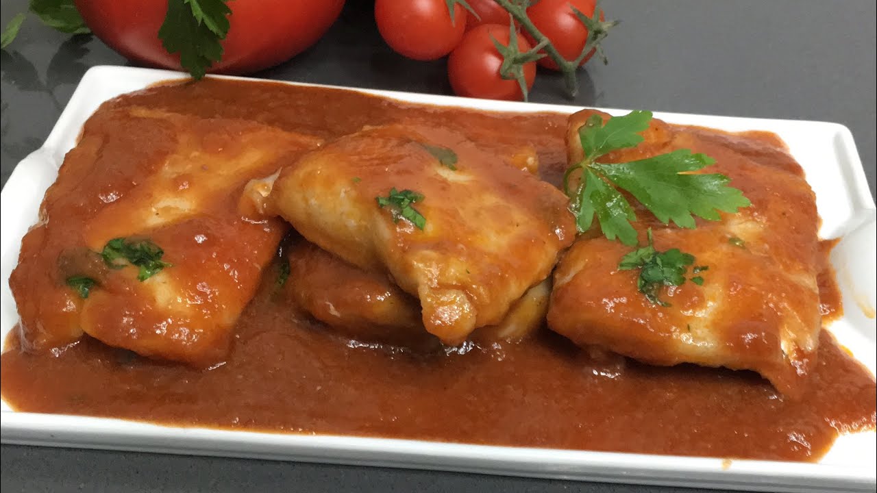 Bacalao con salsa de pimientos choriceros/Receta tradicional de bacalao