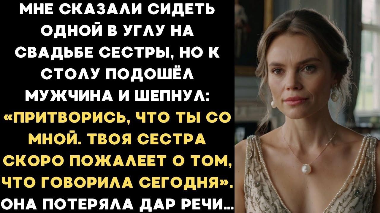 Меня заставили сидеть одной на свадьбе сестры, но незнакомец шепнул  Притворись, что ты со мной