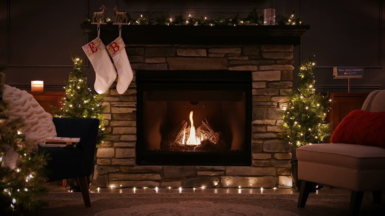 Yule Log with Christmas Music // Eagle Brook Music