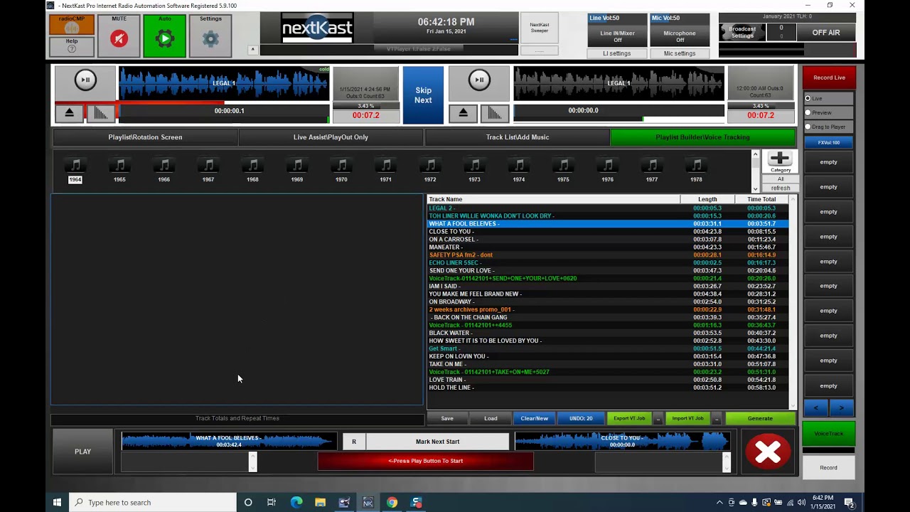 NEXTKAST AND VOICE TRACKING