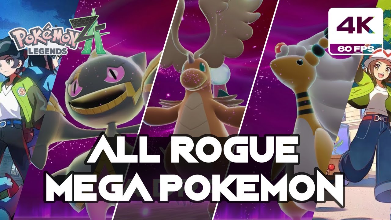 Pokemon Legends Z-A - All Rogue Mega Pokemon (4K 60 FPS Nintendo Switch 2)
