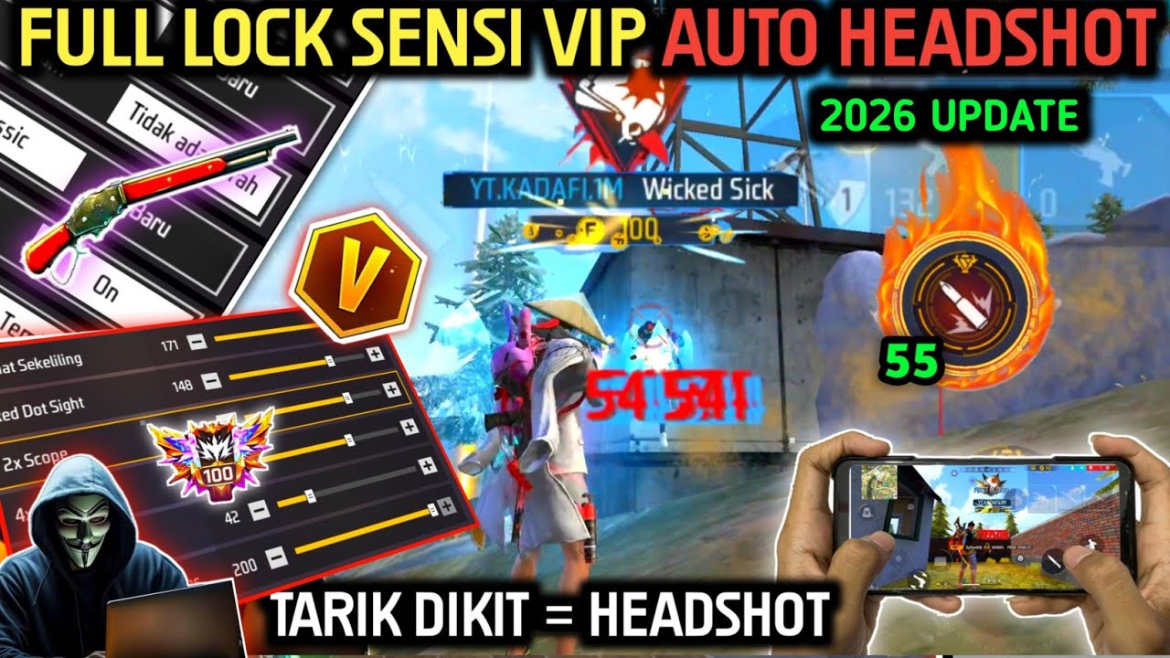 100% AUTO HEADSHOT SEMUA HP 2026 ⚙️📲 CARA SETTING SENSITIVITAS FF AUTO HEADSHOT & SETTING KONTROL