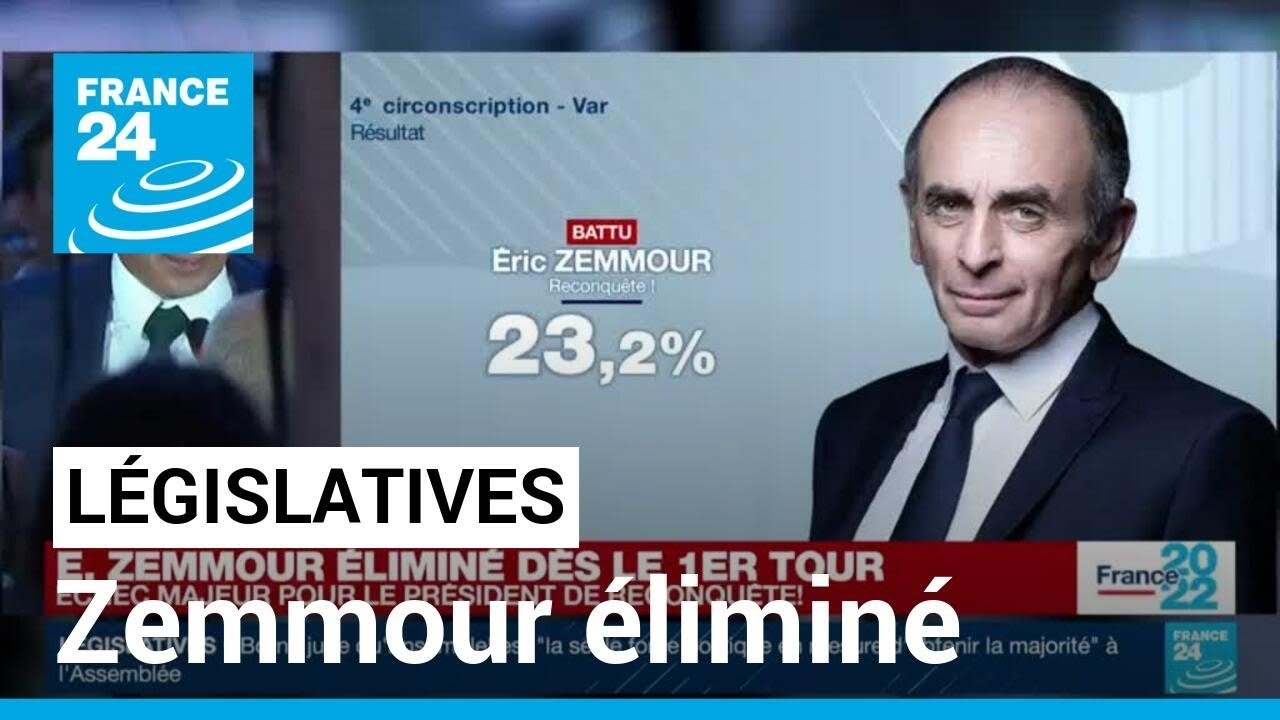 REPLAY : Eric Zemmour &eacute;limin&eacute; au premier tour des l&eacute;gislatives dans le Var &bull; FRANCE 24