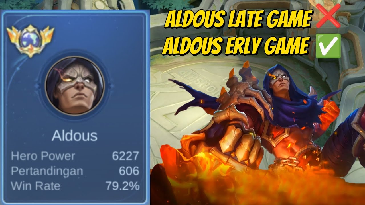 BERMAIN HERO ALDOUS TAPI DI ERLY GAME SUDAH SAKIT BANGET 1 HIT - MOBILE LEGENDS