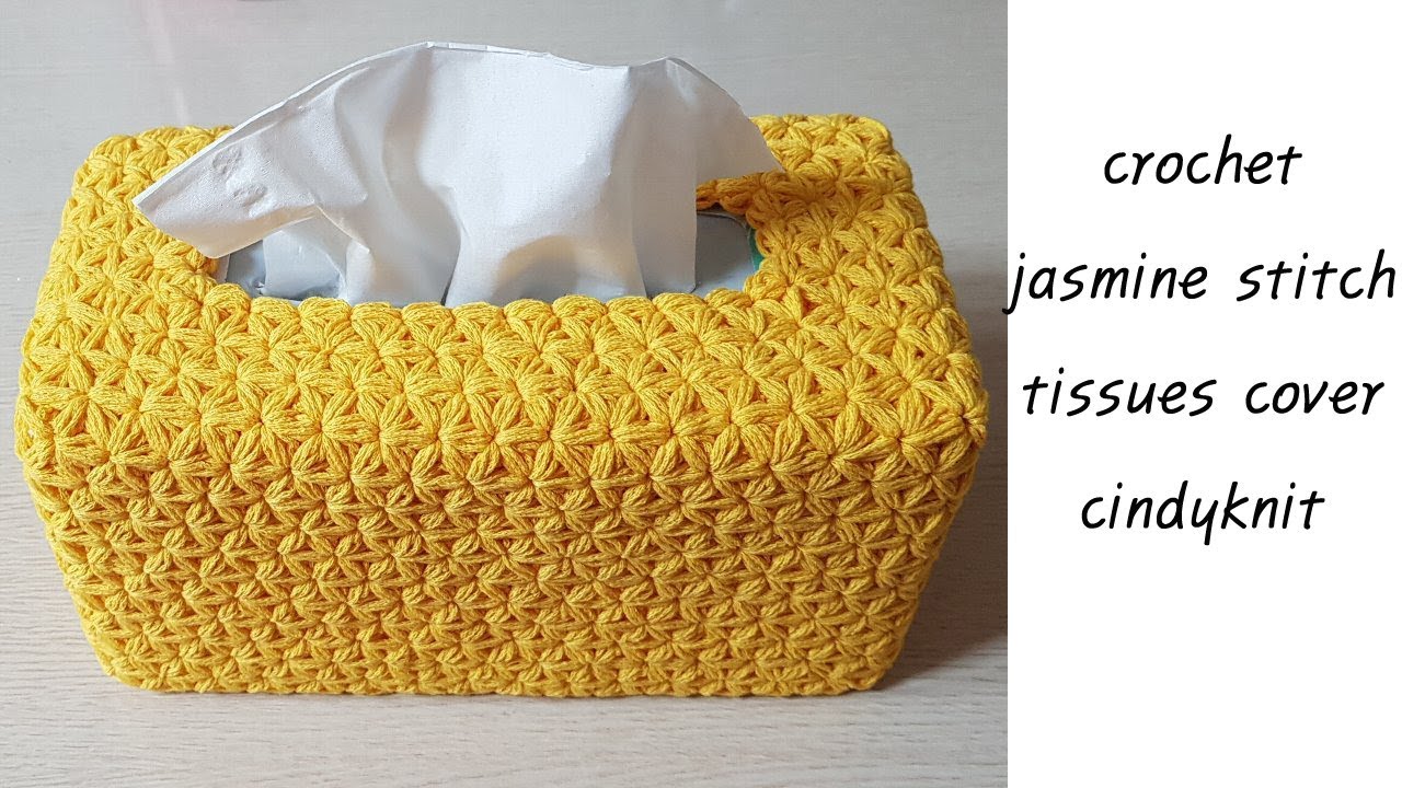 코바늘 곽티슈커버(자스민 국화무늬뜨기)-crochet jasmine stitch tissues cover