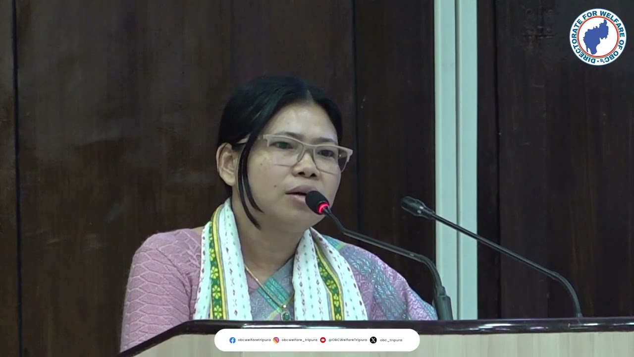 Sushri Santana Chakma, Hon'ble Minister, GoT addressing the gaDr. B. R. Ambedkar Gold Medal Award