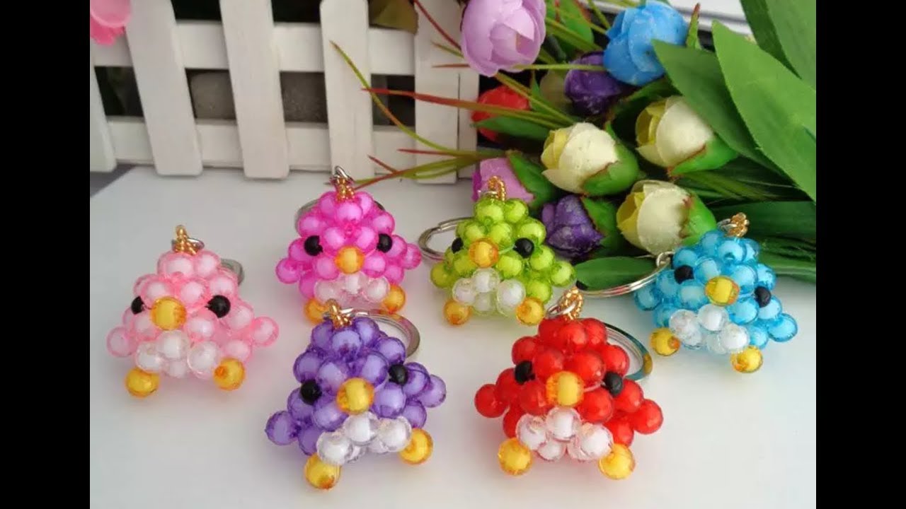 DIY bead penguin 水晶串珠教学 企鹅挂饰（款式1）