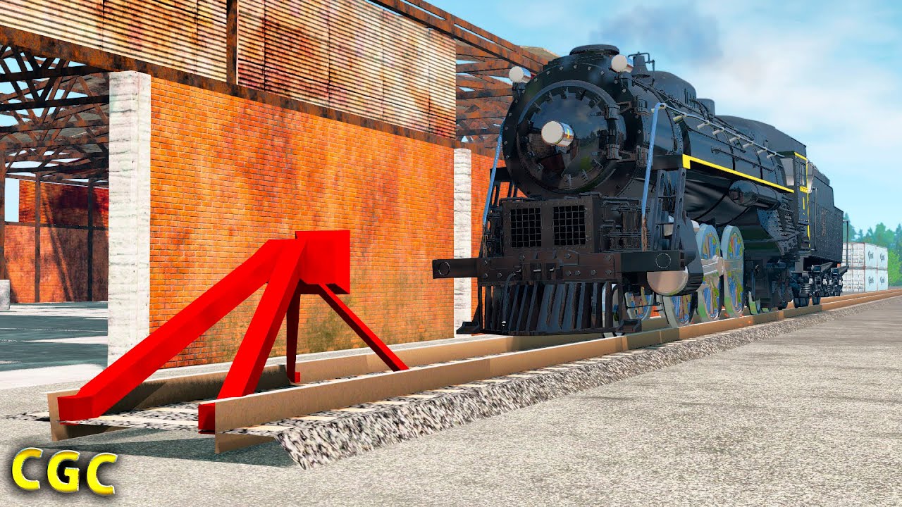 Trains vs End Stop (buffer) BeamNG Drive
