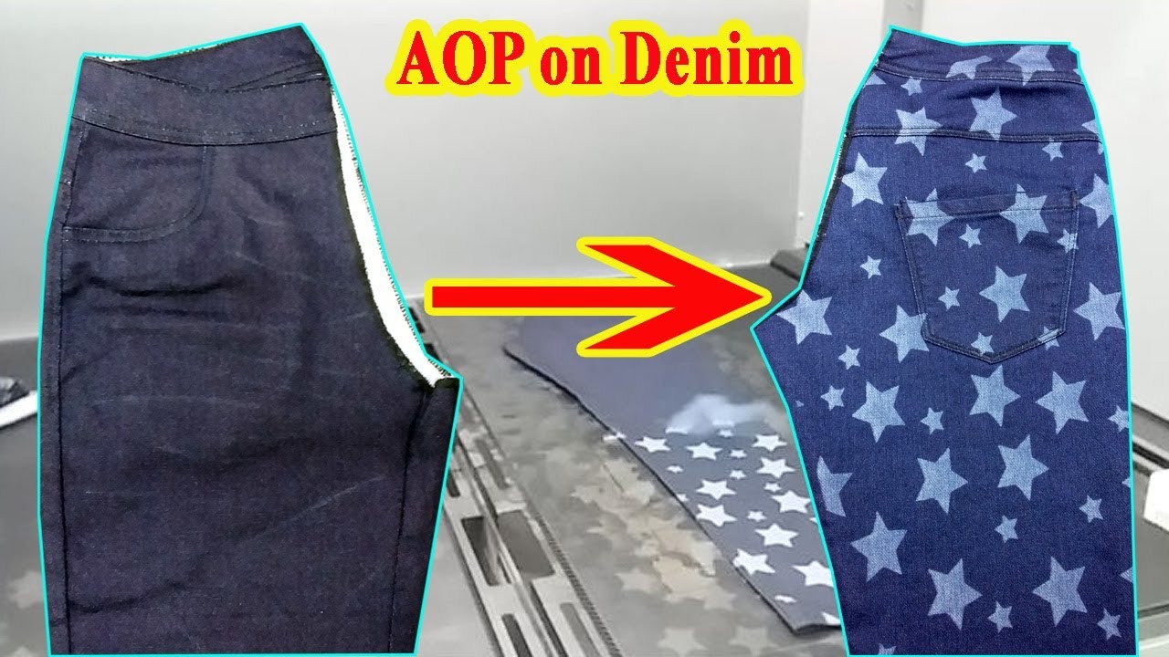 Sustainable Wash of Jeans & All Over Print (AOP) on Denim Pant by Using Laser