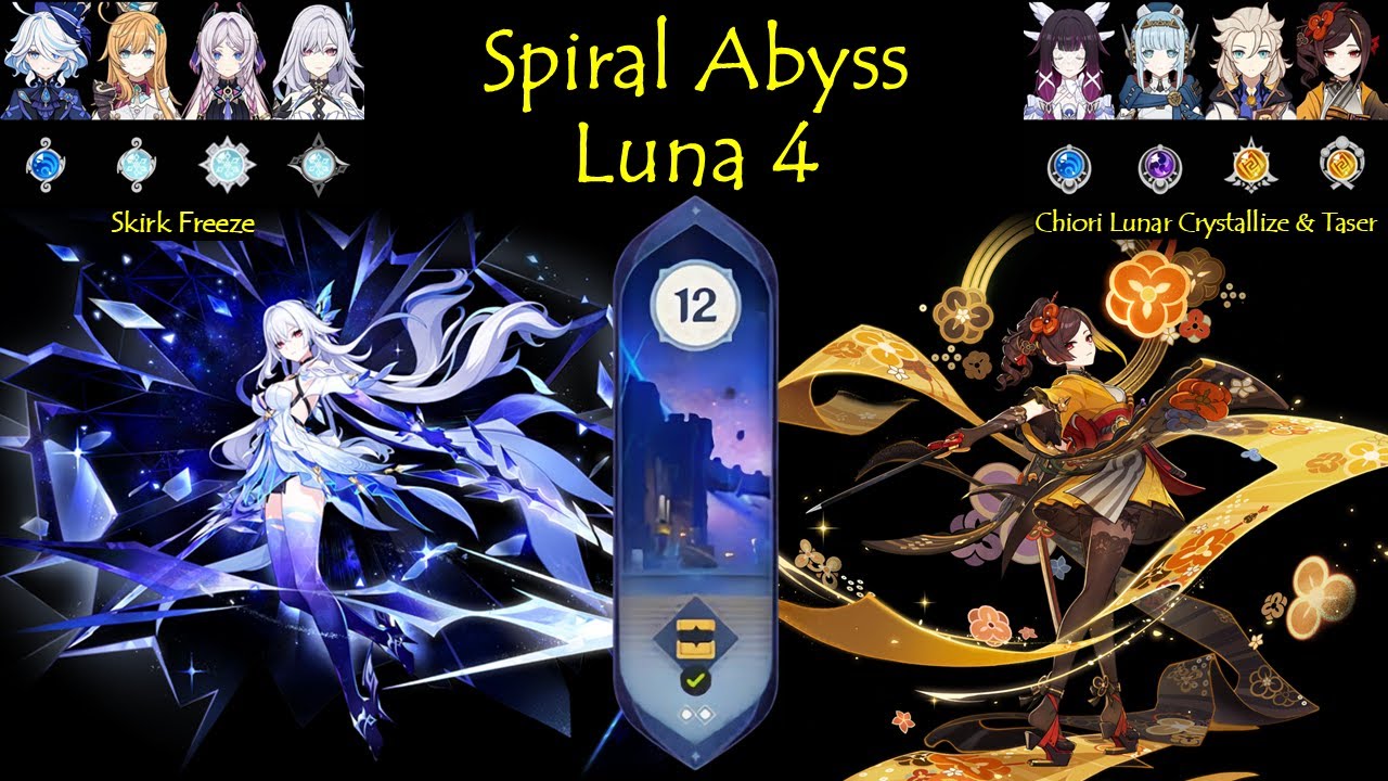 Dual Sword Duo - Skirk & Chiori | Spiral Abyss Luna 4 | Genshin Impact Gameplay
