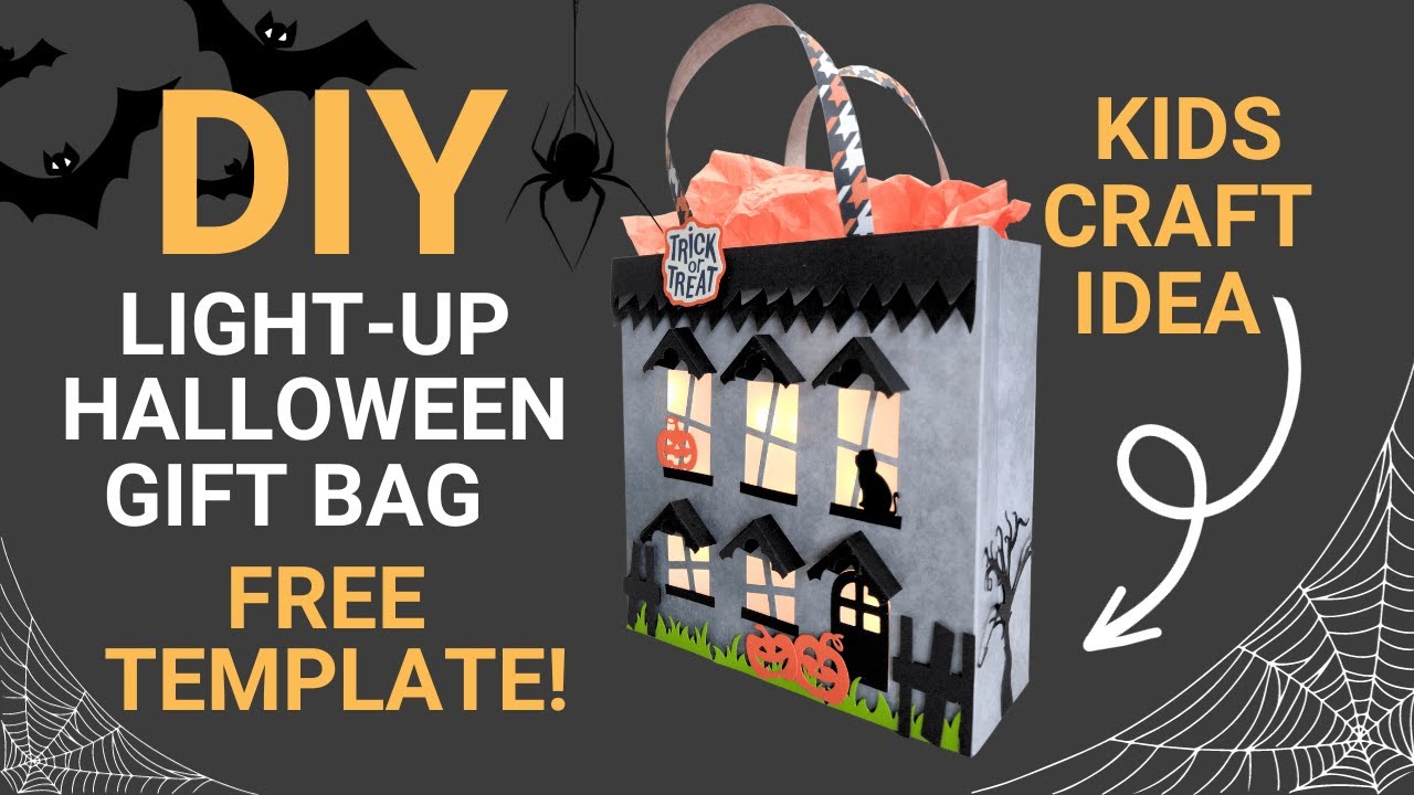How to Make a Light Up Haunted House Gift Bag - Perfect KIDS CRAFT Idea!