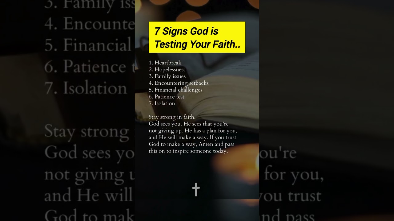7 Signs God is Testing Your Faith. #god #faith #motivation #jesus #faithingod #love #gospel