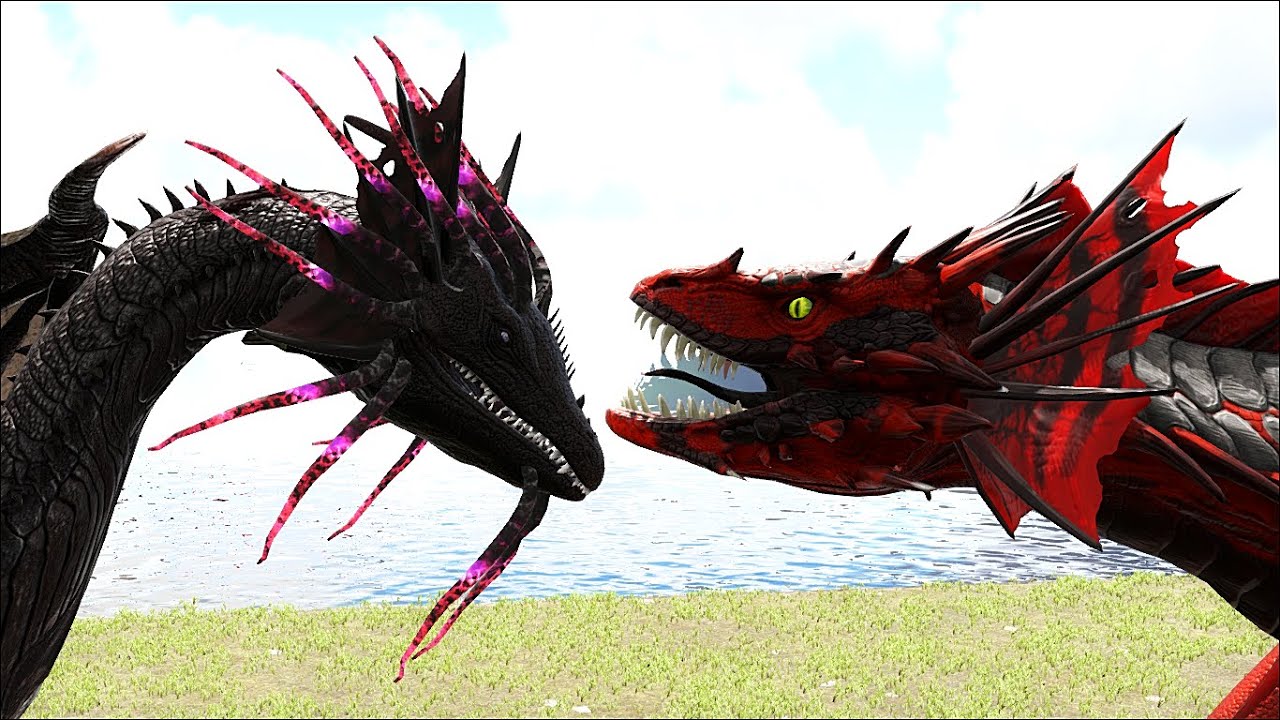 JABBERWOCK ELEMENTAL DRAGON VS  ALPHA POISON WYVERN (ARK SURVIVAL EVOLVED BATTLE DRAGONS)