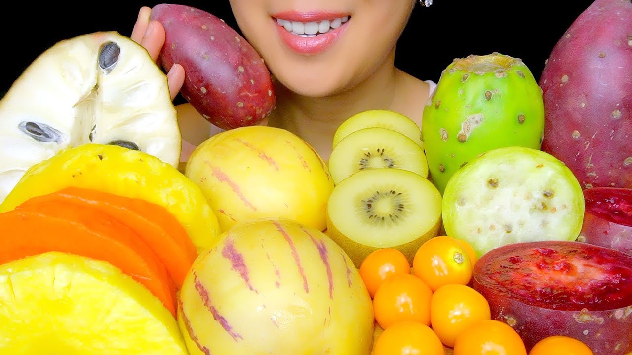 FRUIT ASMR: ASMR TROPICAL EXOTIC FRUIT (CACTUS PEAR, PAPAYA, PEPINO MELON )| NO TALKING| TracyN ASMR
