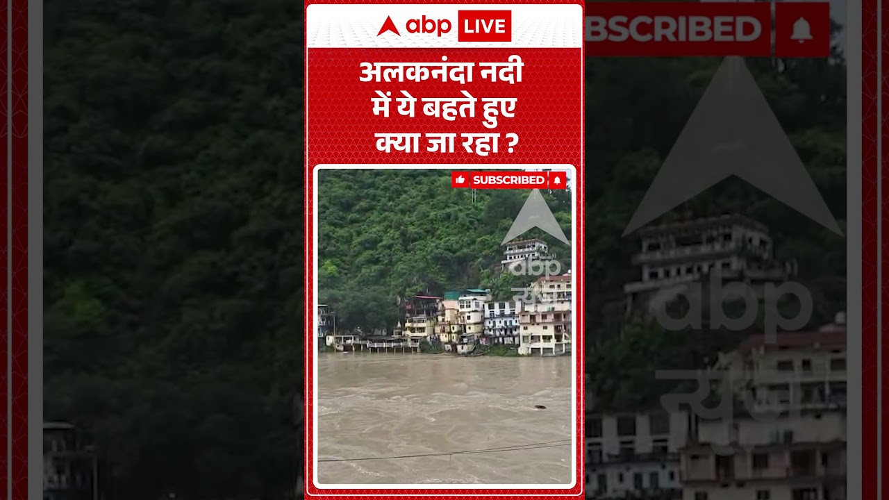 Uttarakhand Rain Alert : Alaknanda नदी में ये बहते हुए क्या जा रहा ? | Viral Video | #shorts