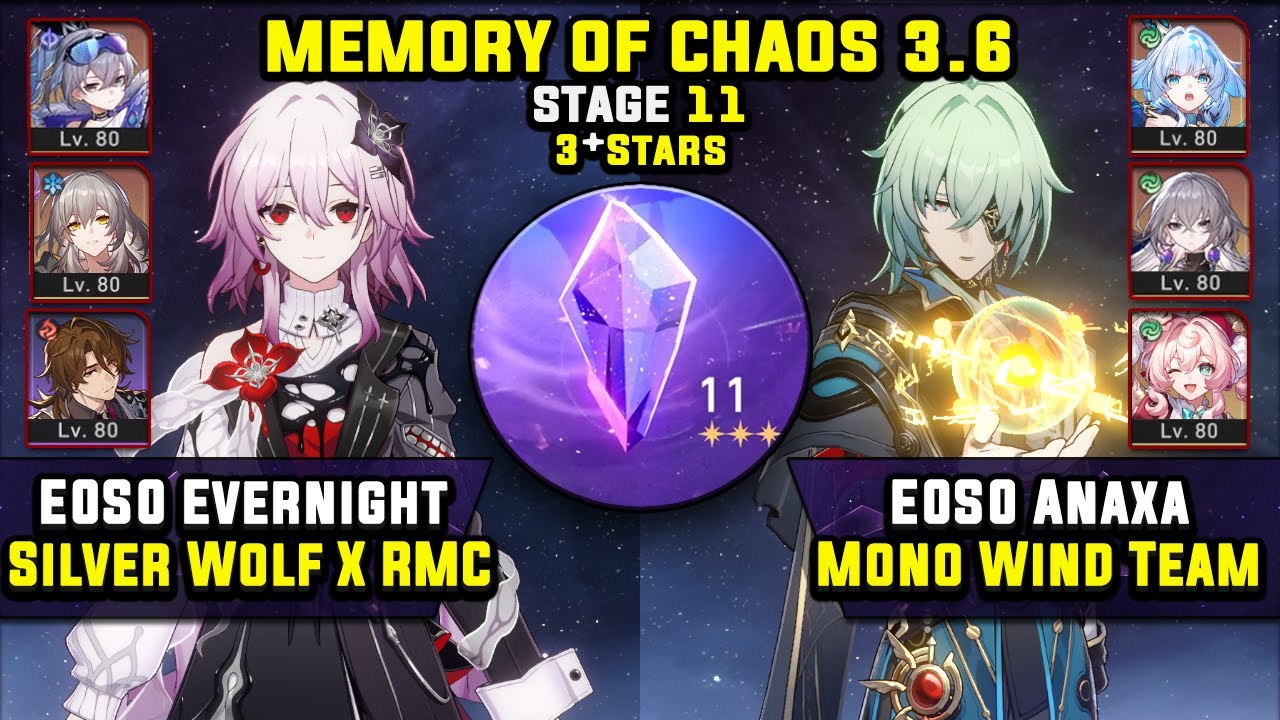 E0 Evernight Carry с RMC и E0 Anaxa Carry (3 звезды) Memory Of Chaos 11 Honkai Star Rail 3.6