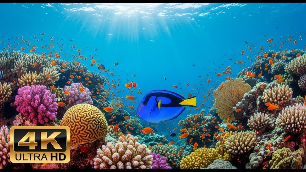 🌊 Beautiful Underwater World 4K – Tropical Fish & Calming Ocean Sounds