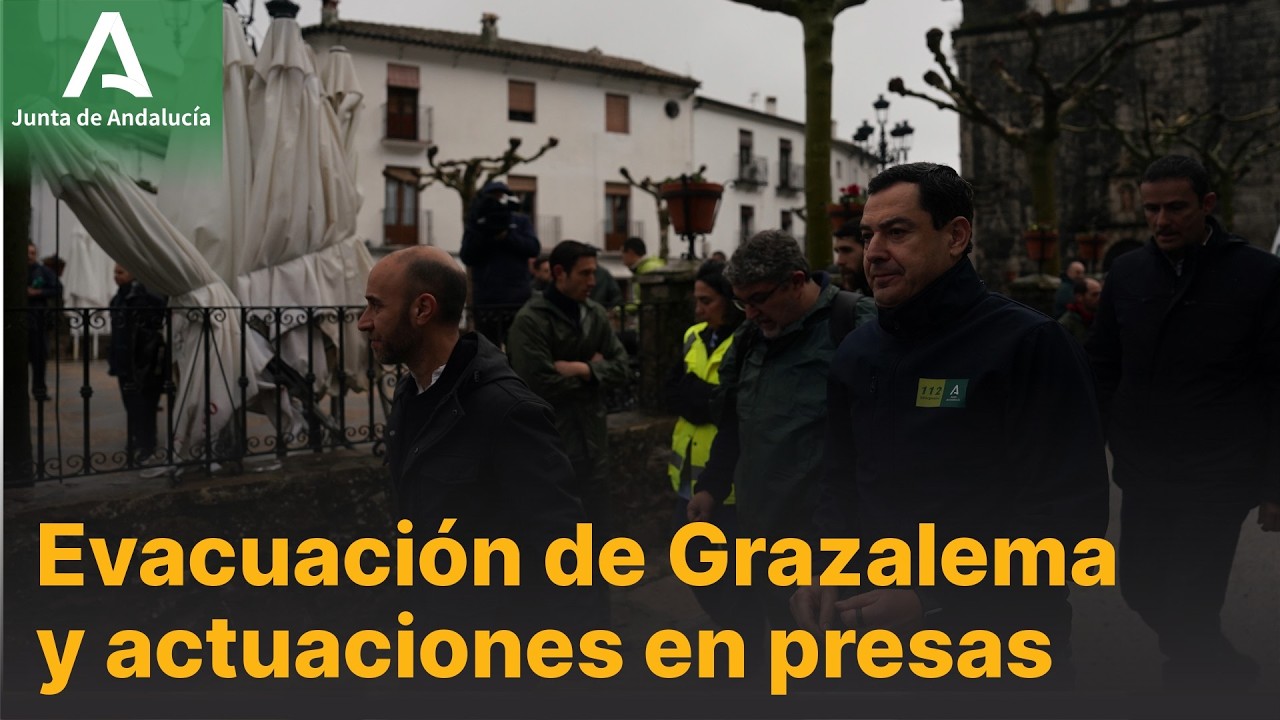 Moreno pide extremar el cuidado y atención al 112: evacuación de Grazalema y actuaciones en presas