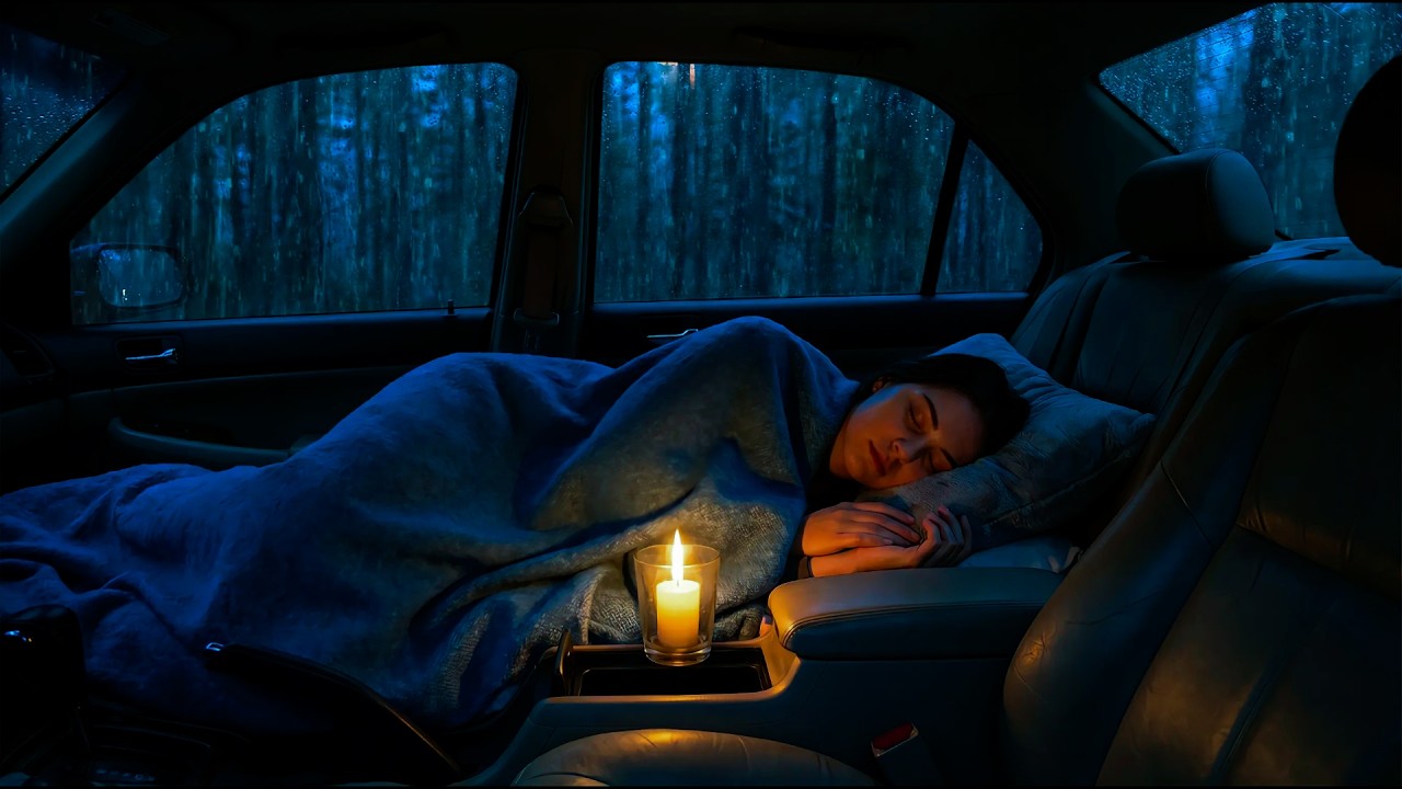 Fall Asleep in Less Than 3 Minutes With Super Heavy Rain On Car & Massive Thunder Sounds At Night