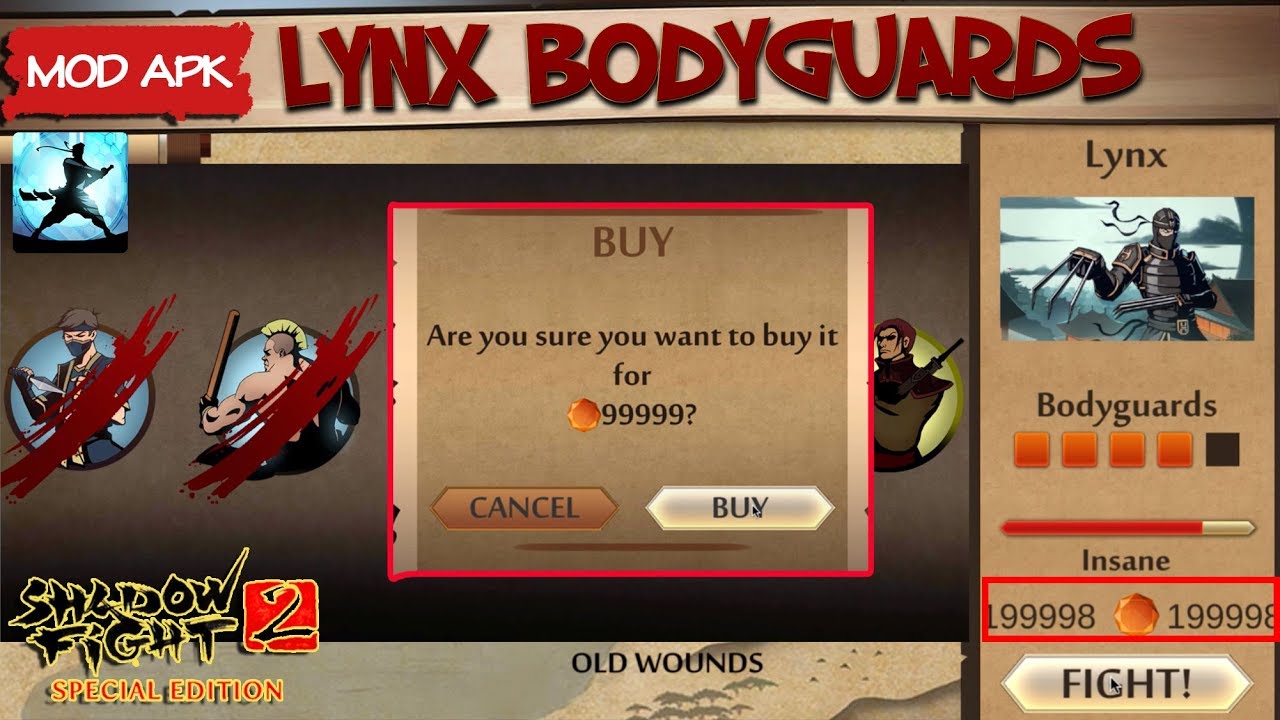Shadow Fight 2 Special Edition Mod LYNX Bodyguards FIGHT in 1080p Video
