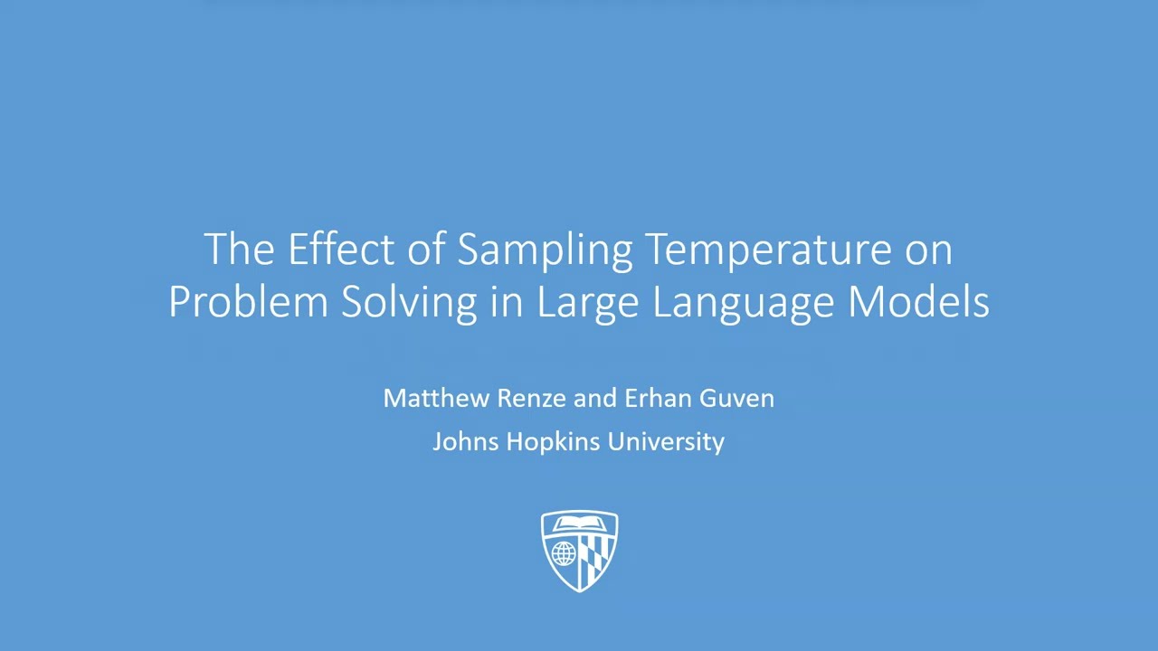 The Effect of Sampling Temperature on Problem Solving in Large Language Models