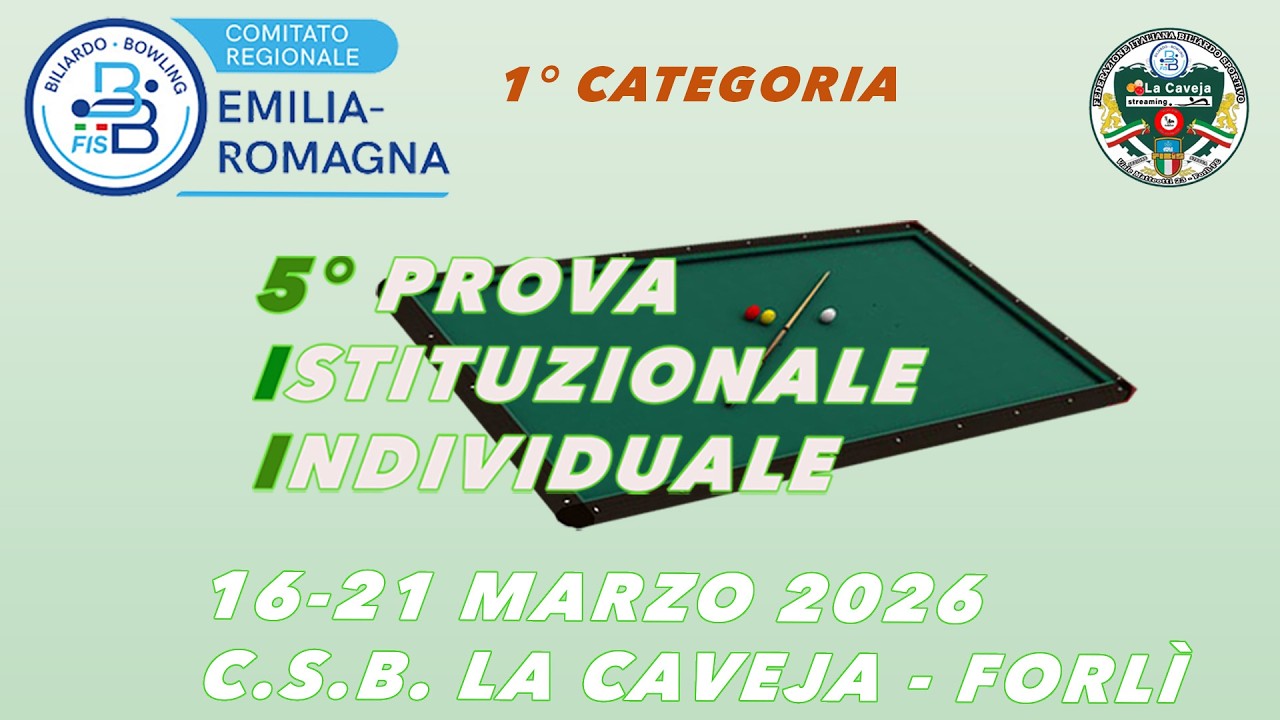 5° Prova Istituzionale Individuale ER  2026 20-03  stream 1 - 1° cat